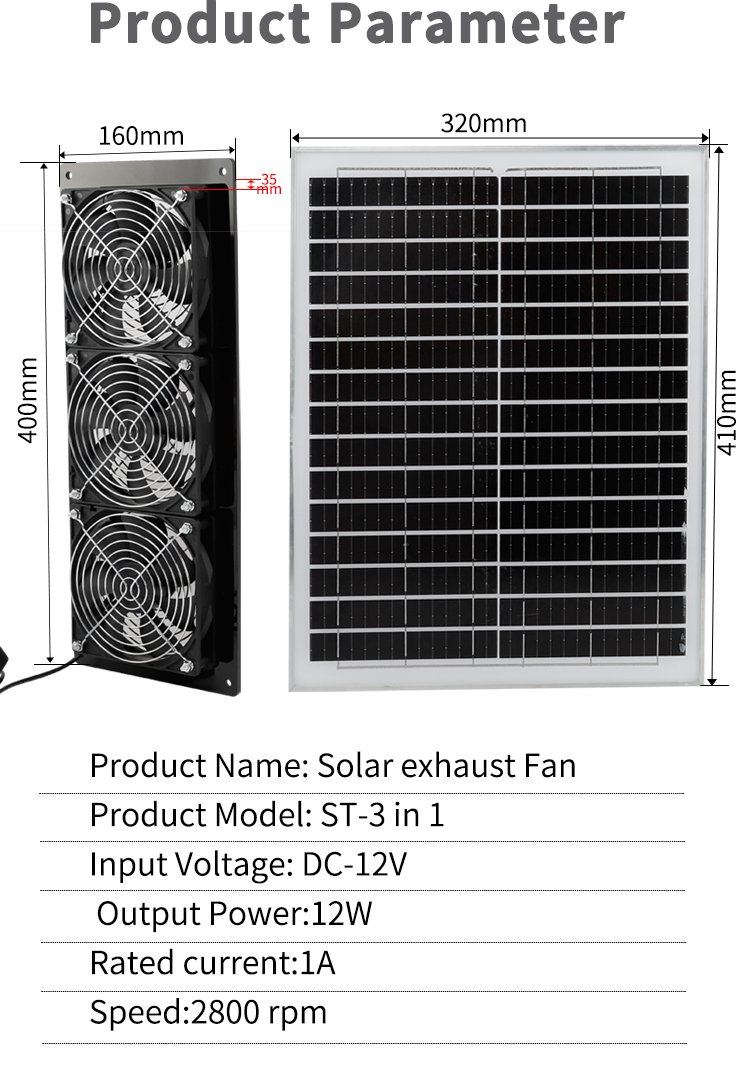 ST-3 en 1 Ventilador de escape solar (6)