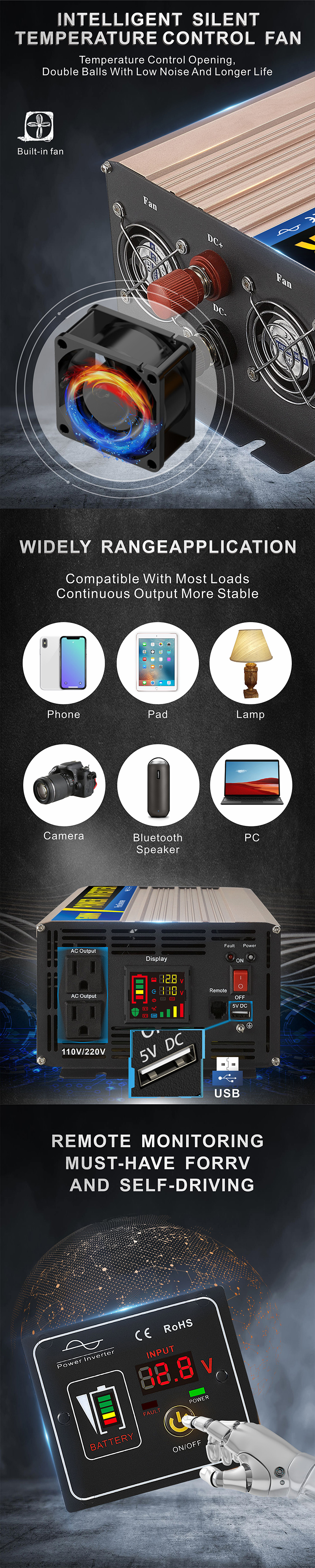 中性款 1500W 玫瑰金 逆 变器 详情 页 2