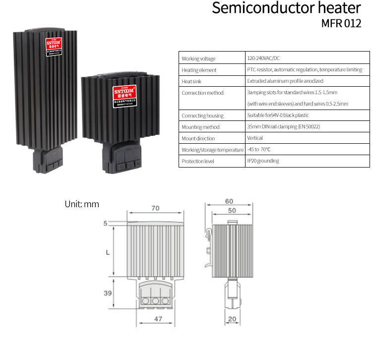 Tabla de par&aacute;metros MFR 012