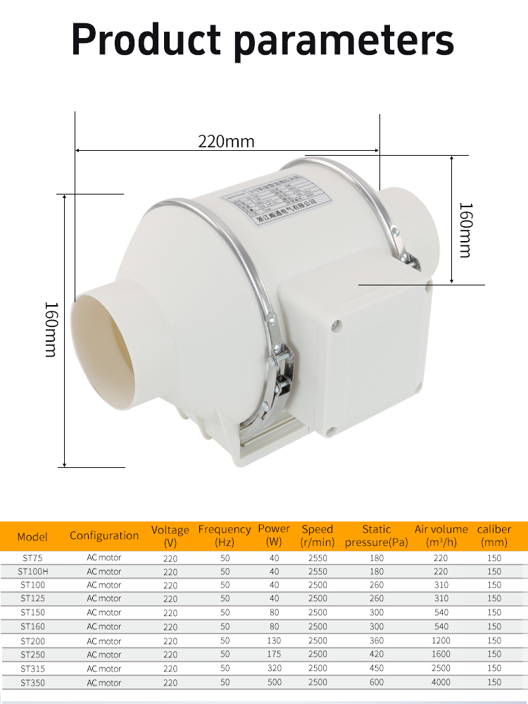 ST-100 Flujo Obligado Fanedero Ventilador