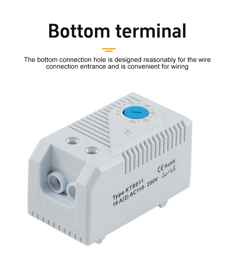 Vista lateral del controlador de temperatura 