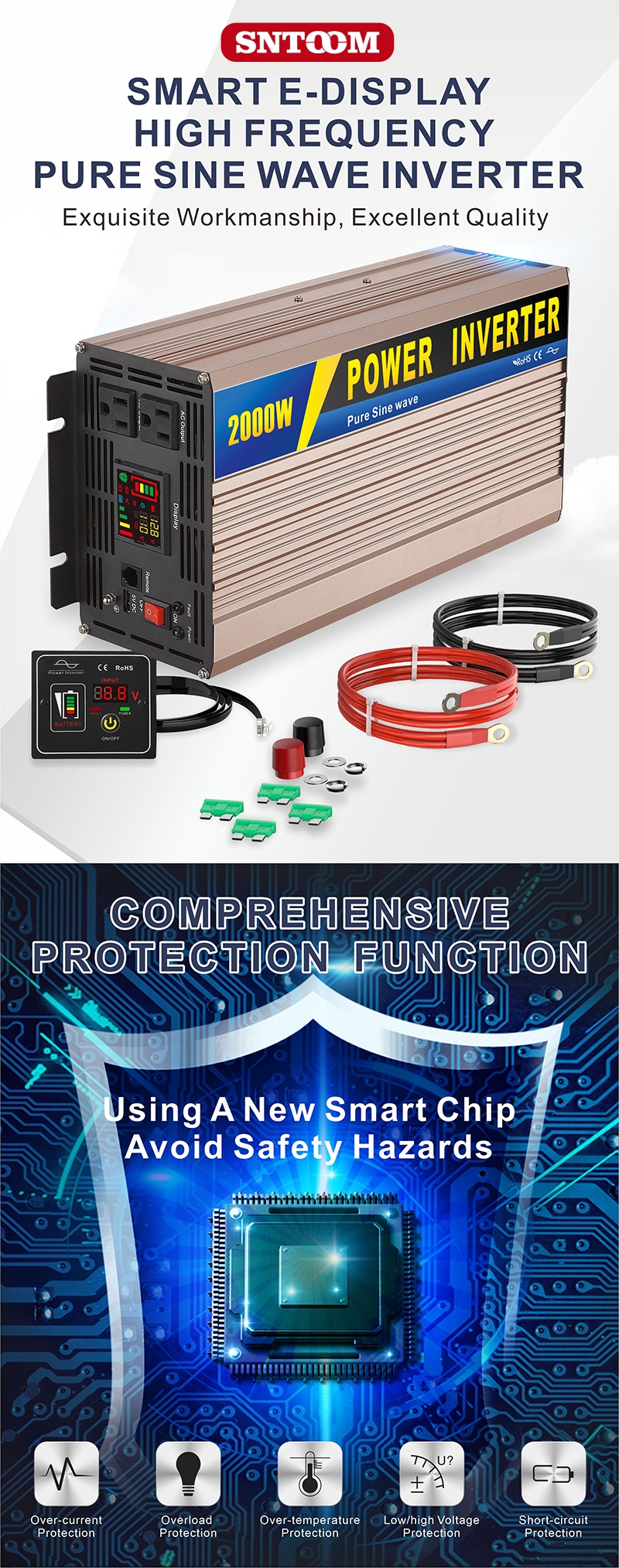Inversor de onda sinusoidal pura de alta frecuencia de alta frecuencia